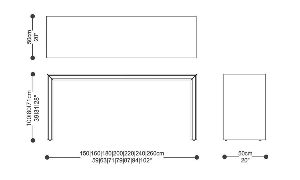 Image of the main dimensions of the product
